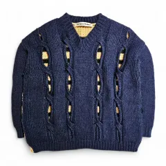 1 Size OPEN YY バッグ ストライプ CUT OUT ニット セーター