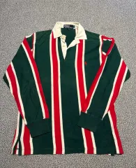 1990's ポロ ラルフローレン ストライプ ラグビー ロングスリーブ 90