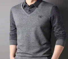 メンズ ストライプ ポロシャツ Kara 長袖 Tシャツ L サイズ 新品