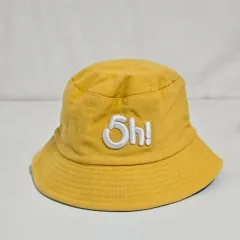 5h 刺繍リバーシブルバケットハット イエローグリーン 帽子 キッズ 1-2歳 0808