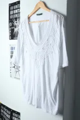 W ( XL ) ポロ Ralph Lauren(ラルフローレン) 半袖 Tシャツ Vネック 白 ユニーク- 14370