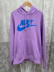 M) NIKE ライトパープル ブルー 起毛 WHO Tシャツ スウッシュ