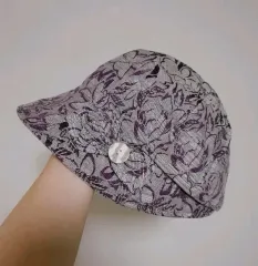 紫色のバケットハット レディースハット 中年ハット