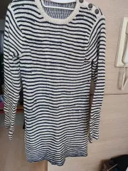 ボーダー柄 ニット 長袖 Tシャツ