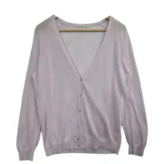 UNIQLO UNIQLO(ユニクロ) ライト ピンク シースルー カーディガン L リヨセル ブレンド