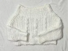 セシルマクビー 白 オフショルダー 달천 ギャル クロップド ヴィンテージ ニット