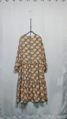 シフォン ロングドレス (オレンジカーキ)