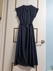 ベルト ロング ワンピース ネイビー 色 ( 55 )