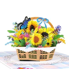 新品 立体バースデーカード、手作り3Dポップアップカード、お誕生日カード、フラワーカード、メッセージカード、七五三祝い、母の日、父の日、結婚記念日、バレンタインなどに最適なグリーティングカード、結婚祝い カード 立体 (F016)