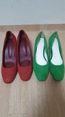 緑のスウェード ヒール 250 2足セット