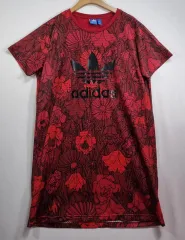 計測 S ( 55 ) adidas(アディダス) 赤 半袖 ワンピース