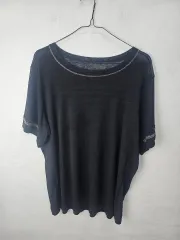 黒 ライン 装飾 半袖 Tシャツ 88 XL