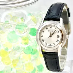【新品電池】GUCCI グッチ 5500L レディース 腕時計 シルバー ローマン デイト 新品ベルト