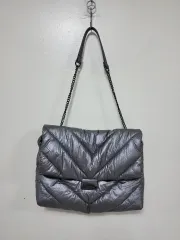 ZARA(ザラ) キルティング ショルダーバッグ シルバー チェーンバッグ