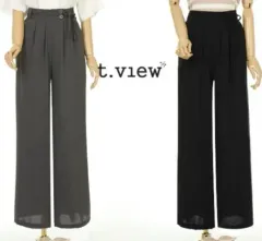 レディース ワイド スラックス ズボン ブラック free 新品