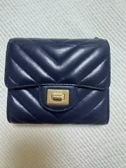 CHANEL シャネル チュール 쉐ブロン 2 55 二つ折り財布