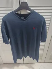 メンズ ポロ Ralph Lauren(ラルフローレン) V ネック 半袖 Tシャツ ネイビー 100