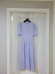 スカイブルー ロング コットン ONE PIECE