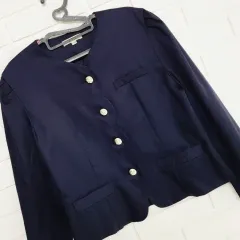 --- 7 000 一---( 66 サイズ 日本 ヴィンテージ レトロスタイル ネイビー ジャケット 308