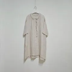 더엘 린넨100 롱셔츠원피스 ↓ エルリネン100 ロングシャツワンピース