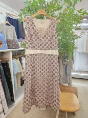 ローラアシュレイ パターン ピンク ロング ワンピース