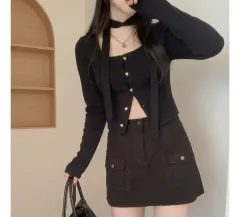 Poesie 黒 カーディガン