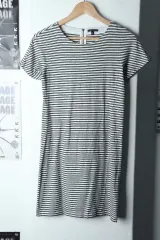 W ( S ) Theory(セオリー) ドレス ワンピース 半袖 リネン 地図- 143D5