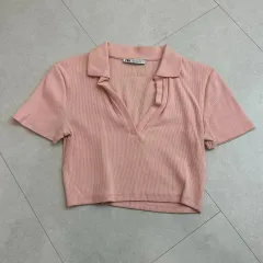 含む ZARA(ザラ) クロップド カラーTシャツ 半袖 M