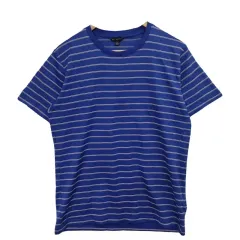 UNIQLO UNIQLO(ユニクロ) 青 ストライプ 半袖 Tシャツ L