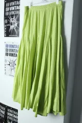 W ( S ー M ) Tommy Hilfiger(トミーヒルフィガー) スカート ライトグリーン ロング コットン- 1D9E