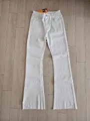 白ブーツカットデニムパンツM