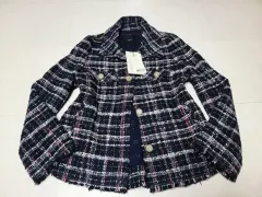 ZOOC ステンカラー ネイビーチェック ツイードジャケット 未使用 ポール 1197