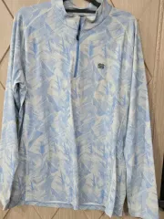 機能性 長袖 Tシャツ ライトブルー プリンティング