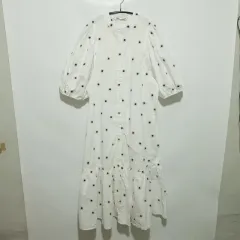 ZARA(ザラ) バルーン 袖 刺繡 ワンピース S_S0706