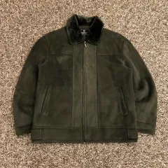 95 ヴィンテージ スエード ファー カラー ムートンコート ジャケット