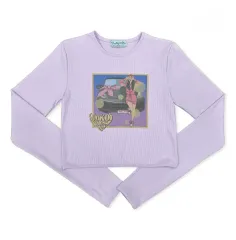 PALE JADE(ペイルジェイド) プリンティング 長袖Tシャツ 紫