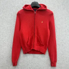 100 ポロ Ralph Lauren(ラルフローレン) レディース ショート ニット ジップアップパーカー フード付き