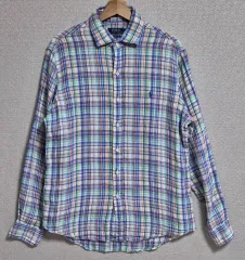 オーバーサイズ M ） POLO RALPH LAUREN(ポロラルフローレン) リネン 100 % マドラスチェック シャツ チェック柄