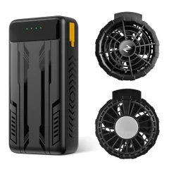 【最新型半導体冷却&41400mAh大容量バッテリー付き】ファンバッテリーセット PSE認証済 90mm服穴径対応 熱中症対策t 9ad28101