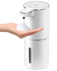 ソープディスペンサー ハンドソープ 自動 泡 詰め替え 持続泡出し380ml 壁掛け 吐出量4段階調節 充電式 IPX5防水 オートディスペンサー 食器洗剤 ディスペンサー キッチン 洗面所などに適用 日本語説明書付き (ホワイト+ホワイト)