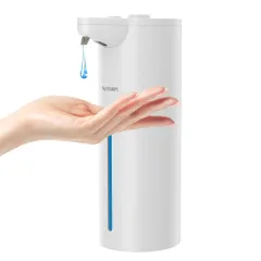 ソープディスペンサー 自動、簡単な物理調節ハンドソープ 、非発泡電池式、低消費電力食器洗剤ディスペンサー，パールホワイト