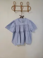 PARTYSU(パーティス) ティアード フリル ブラウス コットンベースロック