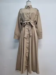 オープン ラップ ベルト付き ロング丈ワンピース