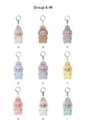 Labubu（ラブブ）ピンフォーラブ パスワード キーホルダー ぬいぐるみ (A-M)