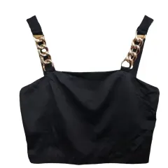 SHEIN 黒 クロップド キャミソール S レトロ ビスチェ y2k