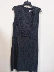 マジナイト・ブリッジ 黒 レース フリル ノースリーブ ワンピース