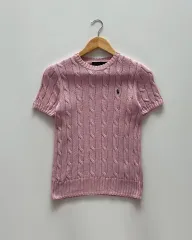 Polo Ralph Lauren レディース ケーブル編み 半袖 ニット S