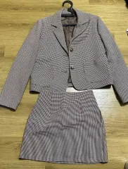 ブラウン チェック セットアップ ONE PIECE ツイード セット