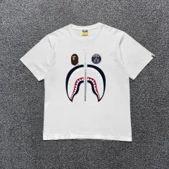 Name : A BATHING APE アベイシングエイプ × PSG 派生 コラボ シャーク 白 COLOR 半袖 :)