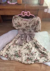 ヴィンテージ フラワー ラテ ワンピース ピンク 茶色 ロブ 姫ギャル 出来上がり LIZ LISA (リズリサ)